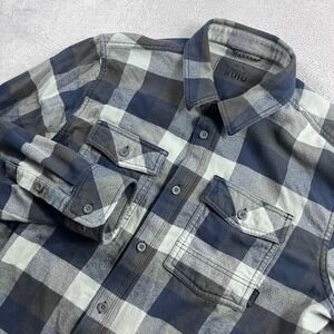 KUIU Field Flannel Shirt Men's L Gray Wool Cotton Blend Long Sleeve Button Up